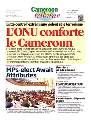 Revue de presse du13 Mars 2020. Revue de presse du13 Mars 2020.