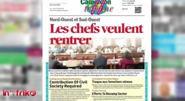 CAMEROUN: REVUE DES UNES DU JEUDI 20 08 20