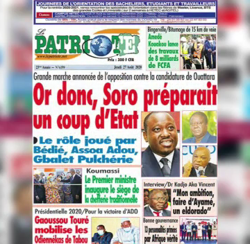 CÔTE D’IVOIRE : REVUE DES UNES DU JEUDI 27 AOÛT 2020 CÔTE D’IVOIRE : REVUE DES UNES DU JEUDI 27 AOÛT 2020