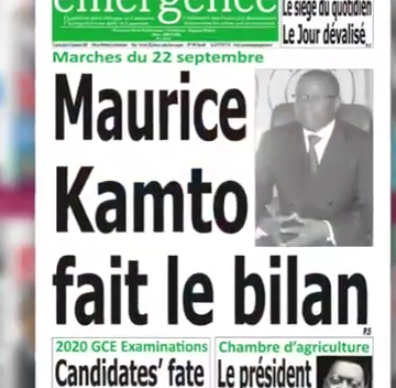 CAMEROUN: REVUE DES UNES DU JEUDI 24 SEPTEMBRE 2020 CAMEROUN: REVUE DES UNES DU JEUDI 24 SEPTEMBRE 2020