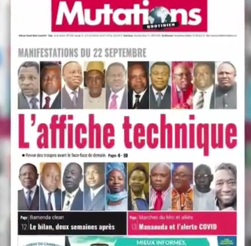 CAMEROUN: REVUE DES UNES DU LUNDI 21 AOÛT 2020 CAMEROUN: REVUE DES UNES DU LUNDI 21 AOÛT 2020