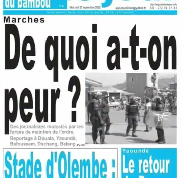 CAMEROUN: REVUE DES UNES DU MERCREDI 23 SEPTEMBRE 2020 CAMEROUN: REVUE DES UNES DU MERCREDI 23 SEPTEMBRE 2020