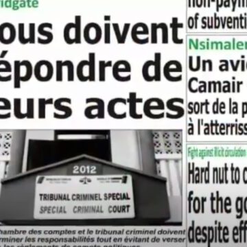 CAMEROUN: REVUE DES UNES DU LUNDI 24 MAI 2021