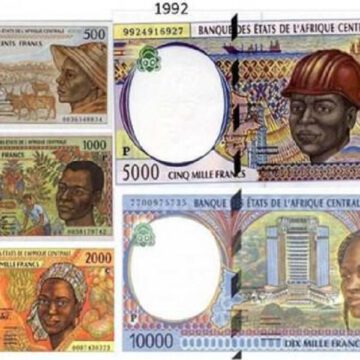 CEMAC – BEAC : LA GAMME DE BILLETS 1992 HORS CIRCUIT D’ICI JUIN 2024